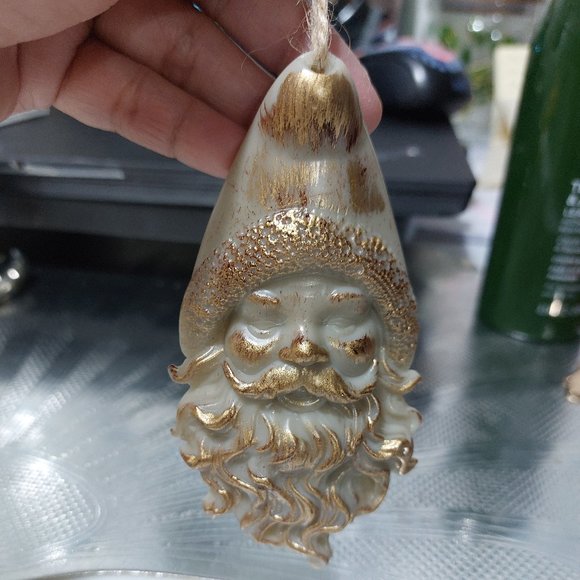 At Home TY Pennington Gold Rusted Toned Santa Ornament - Picture 2 of 6